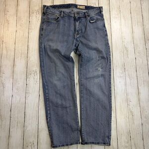 Orvis Mens Jeans 34x32 Medium Wash Five Pocket Denim Straight Leg Distressed